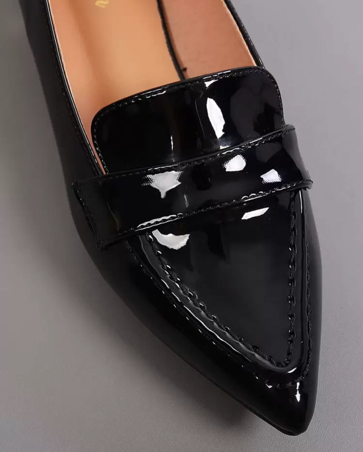 PATENT PERFECT- Black & Gold Pointe Loafers