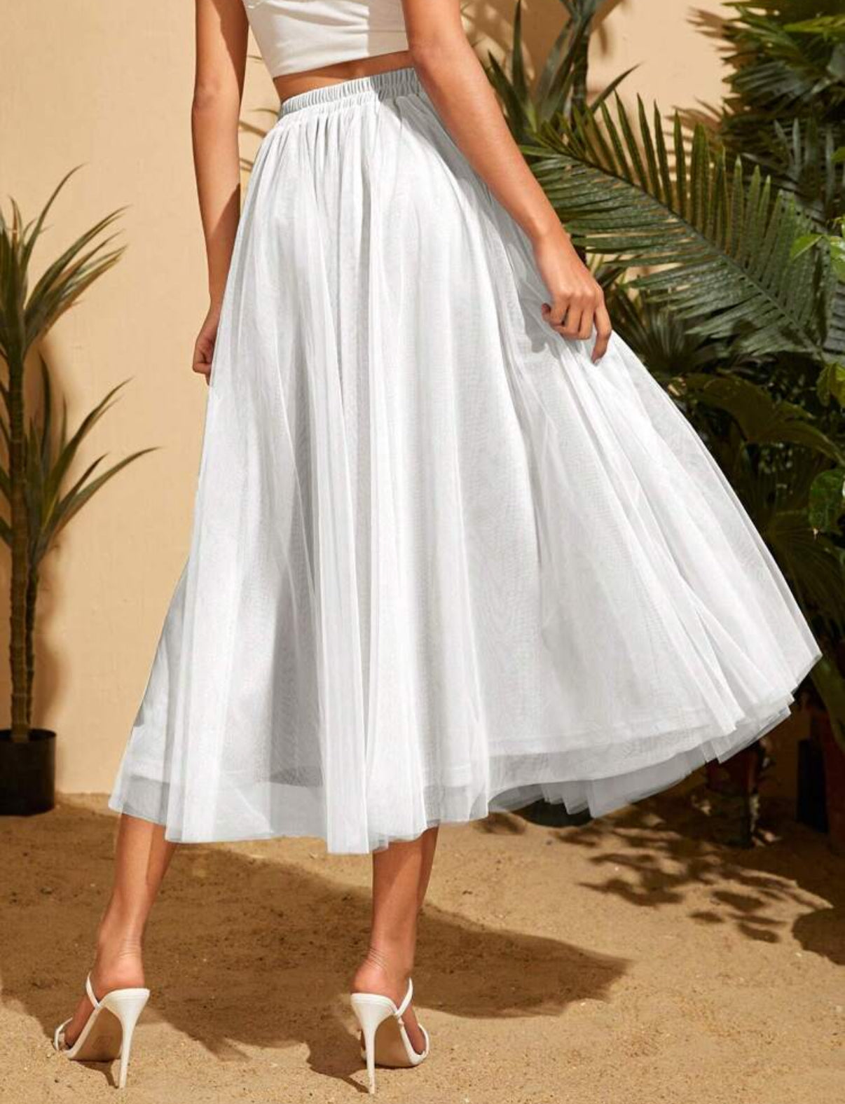 A-LINE LIFE - Mesh Overlay Skirt