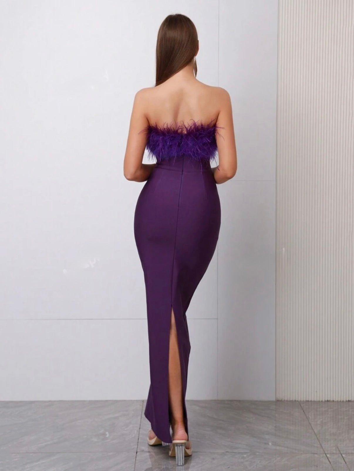 BE MINE - Feather Bandage Dress