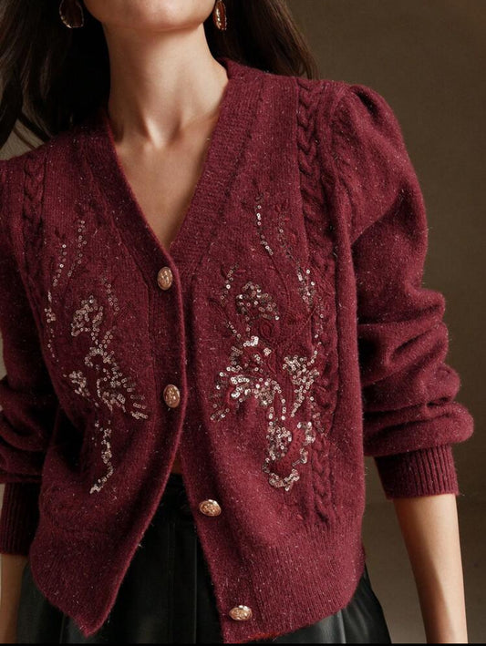SEA QUINN - V Neck Cardigan